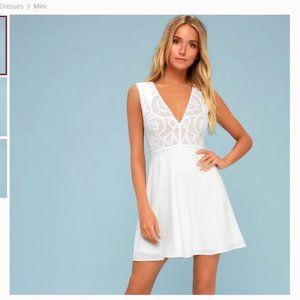 Lulu’s Florentia White Crochet Lace Skater…